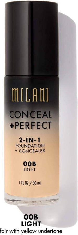 Milani Conceal + Perfect 2 in1 Foundation & Concealer 00B Light 30 ml