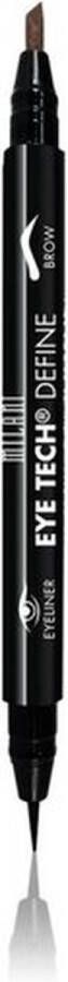 Milani Eye Tech Define 2 in 1 Wenkbrauw + Eyeliner Felt Tip Pen 01 Black Zwart 1.2 ml