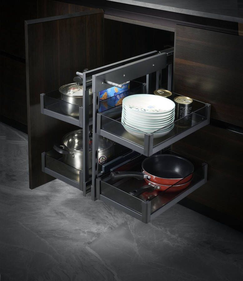 Milano Luxurious Magic Corner Keukenkastorganizers Schuiflade Keukenkast