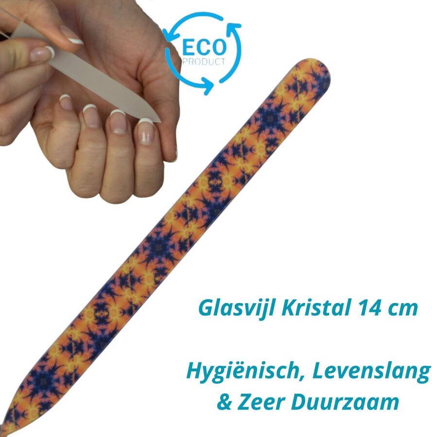 Milano Nagelvijl Glasvijl Kaleidoscoop Glass nailfile Kristal Enkelzijdig 746