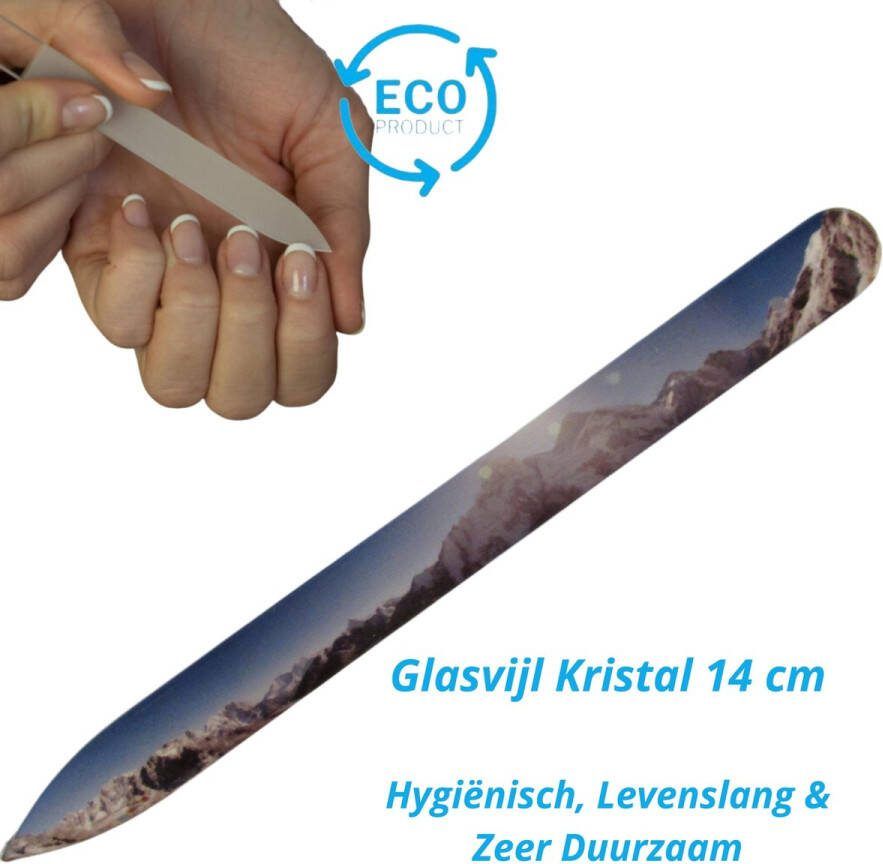 Milano Nagelvijl Glasvijl Kristal Glass nailfile Enkelzijdig Berglandschap Levenslang mee 814