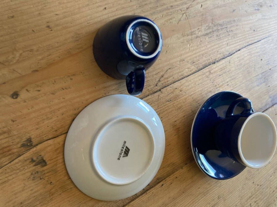 Milestone Espresso kop en schotel blauw van het merk Milstone (2 stuks)