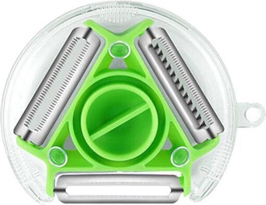 MILLA Magische Dunschiller Roterend Schilmes Schaafmes 3 in 1 Multifunctioneel Schilmesjes Groente & Fruitt Groen