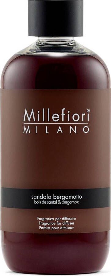 Millefiori Milano Navulling voor Geurstokjes 250 ml Sandalo Bergamotto