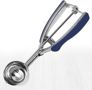 Millvado RSV Ijsschep Ijsboltang Ijsbolschep Ijslepel 40mm Ijsportioneerlepel met Zachte Handgreep Blauw