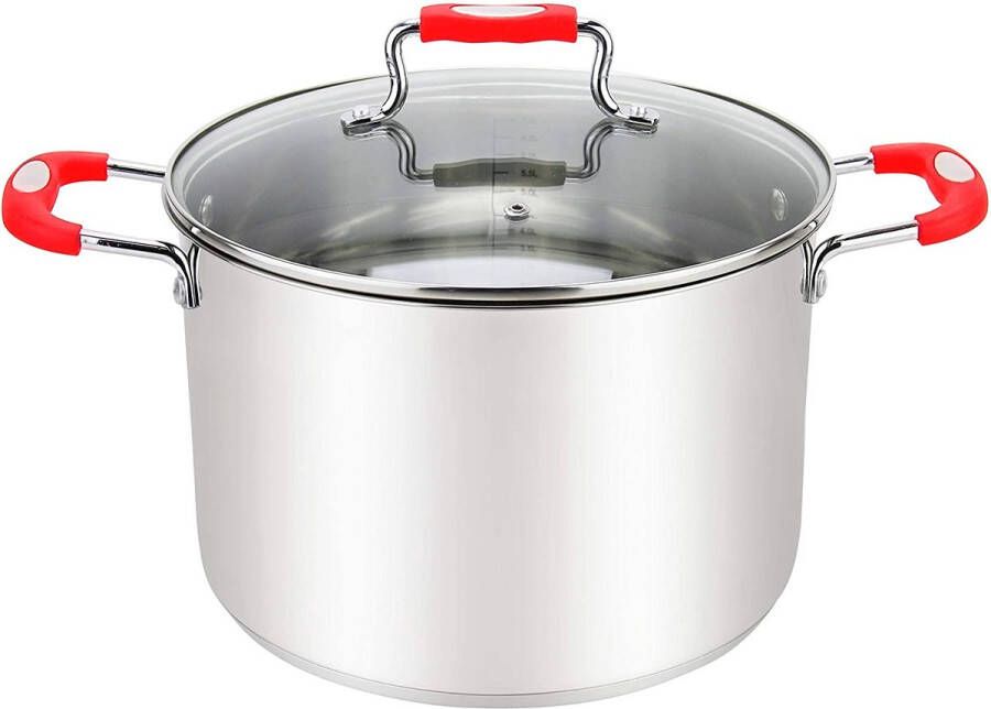 Millvado Urban Collection Stainless Steel Stock Pot 12 Liter Soeppan met Deksel Ø 28 cm Stamppotpan