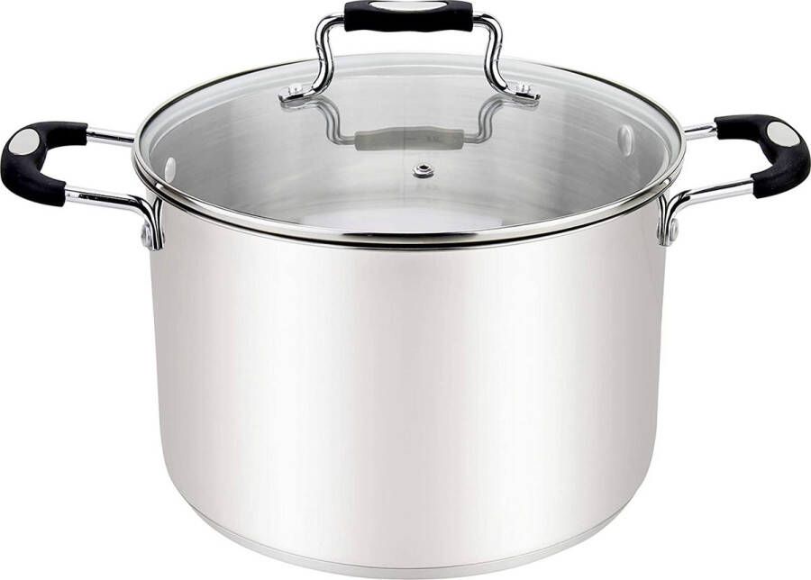 Millvado Urban Collection Stainless Steel Stock Pot 12 Liter Soeppan met Deksel Ø 28 cm Stamppotpan