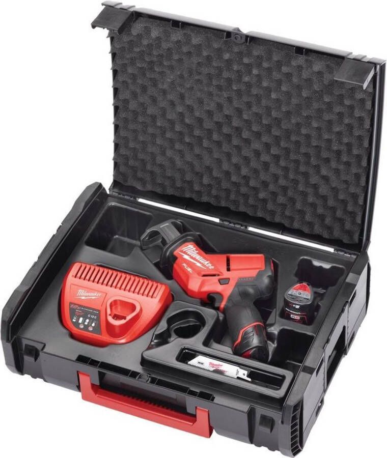 Milwaukee M12 CHZ-202X 12V Li-Ion accu reciprozaag set (2x 2.0Ah accu) in HD Box snelwissel koolborstelloos