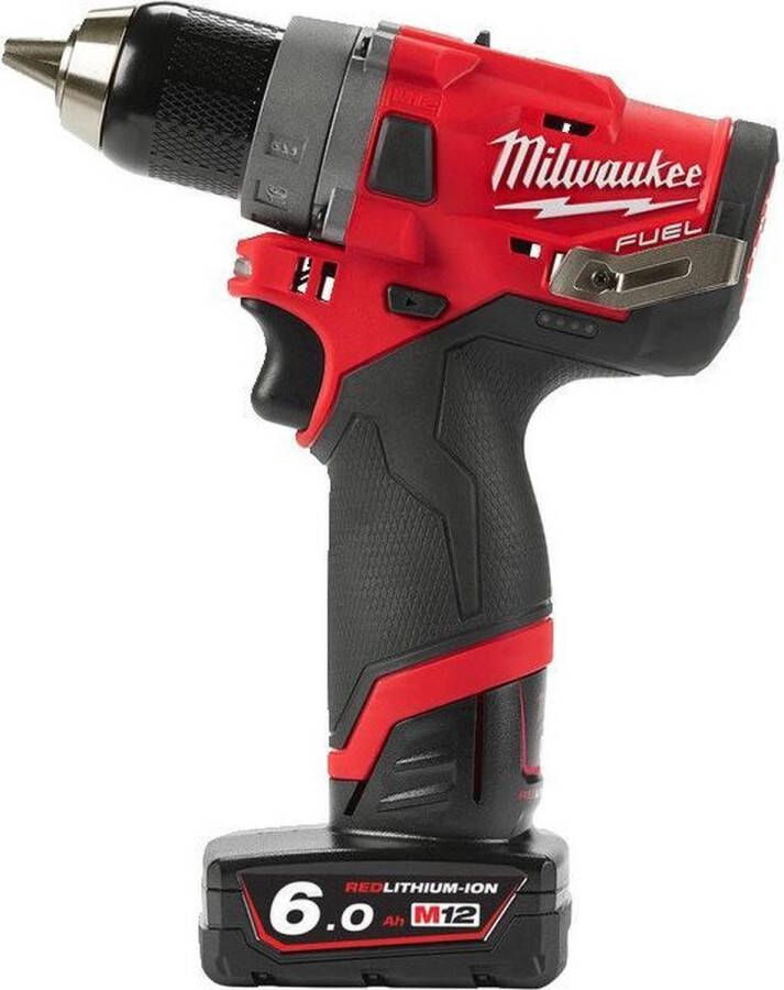 Milwaukee M12 FDD-602X 12V Li-Ion accu boor- schroefmachine set (2x 6.0Ah accu) in HD Box koolborstelloos