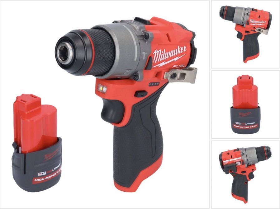 Milwaukee M12 FPD2-251 accu klopboormachine 12 V 45 Nm borstelloos + 1x oplaadbare accu 2 5 Ah zonder oplader