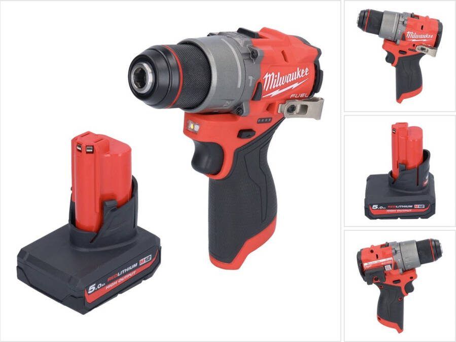 Milwaukee M12 FPD2-501 accu klopboormachine 12 V 45 Nm borstelloos + 1x oplaadbare accu 5.0 Ah zonder oplader