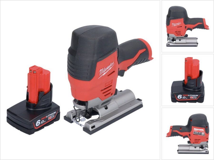 Milwaukee M12 JS-601 accu decoupeerzaag 12 V + 1x oplaadbare accu 6.0 Ah zonder oplader
