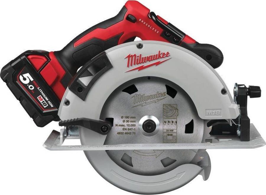 Milwaukee M18 BLCS66-502X Accu Cirkelzaag 190mm 18V 5.0Ah in HD-Box 4933464590