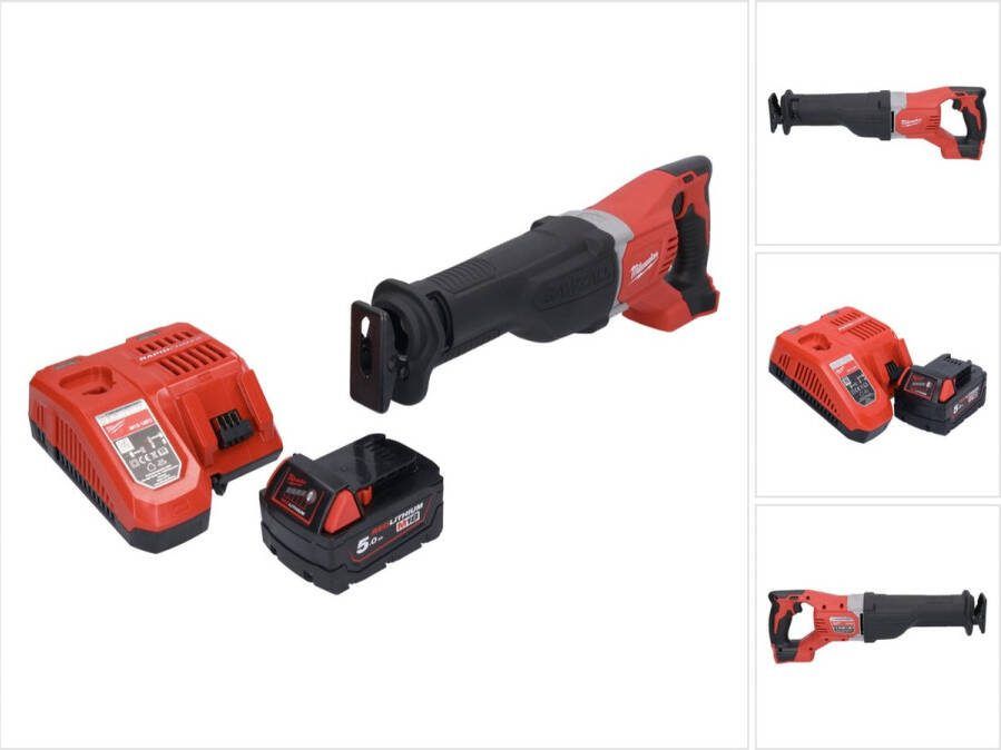 Milwaukee M18 BSX-501 accu reciprozaag 18 V + 1x accu 5.0 Ah + lader