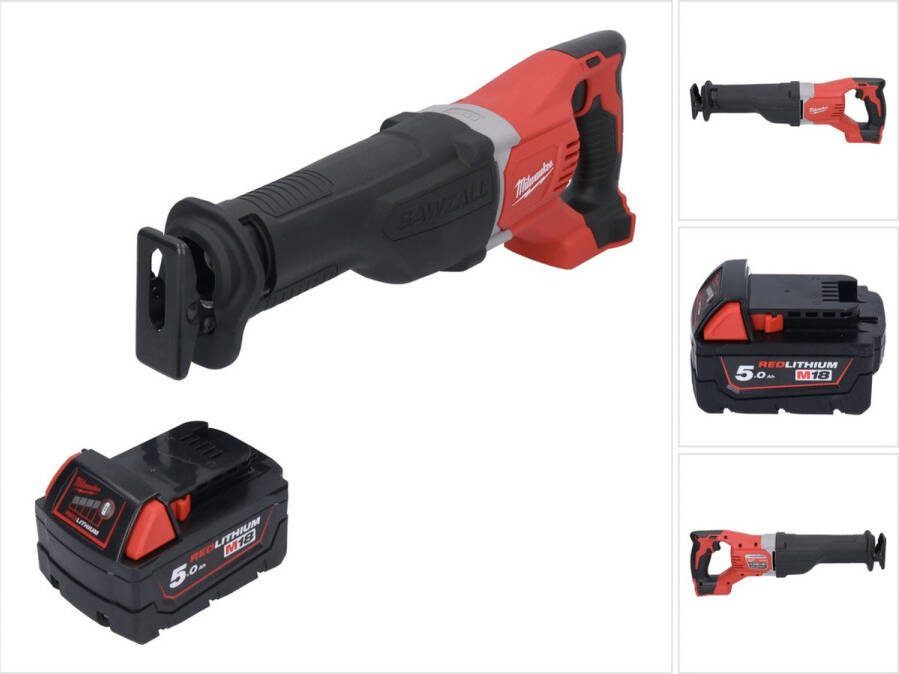 Milwaukee M18 BSX-501 accu reciprozaag 18 V + 1x accu 5.0 Ah zonder lader