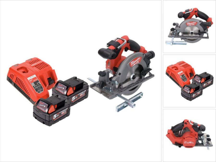 Milwaukee M18 CCS55-502 Accu cirkelzaag 18 V 165 mm + 2x accu 5.0 Ah + lader