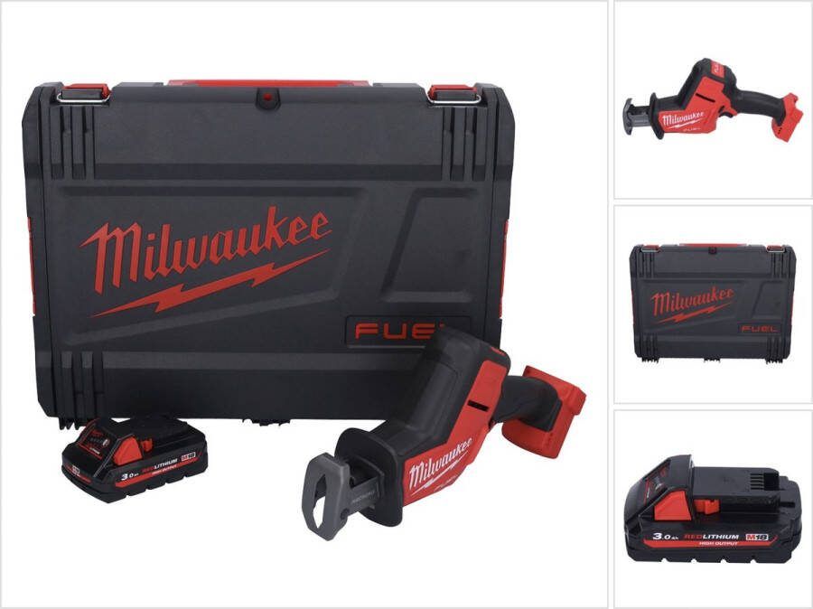Milwaukee M18 FHZ-301X accu reciprozaag 18 V 22 mm borstelloos + 1x oplaadbare accu 3.0 Ah + HD box zonder lader