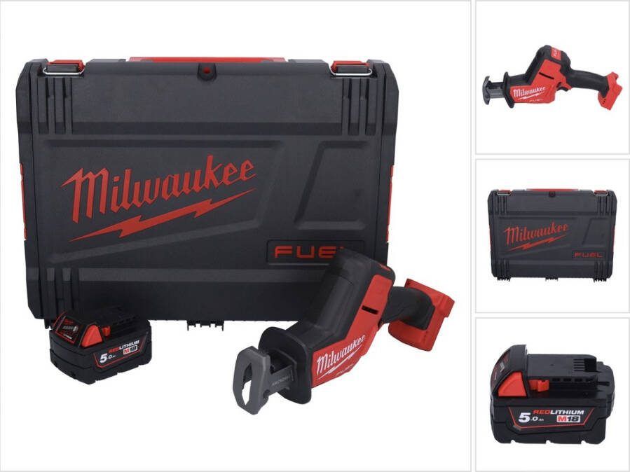 Milwaukee M18 FHZ-501X accu reciprozaag 18 V 22 mm borstelloos + 1x accu 5.0 Ah + HD box zonder lader
