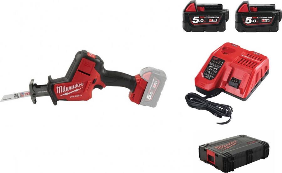 Milwaukee M18 FHZ-502X 18V Li-Ion accu Reciprozaag set (2x 5 0Ah accu) in HD Box 22mm