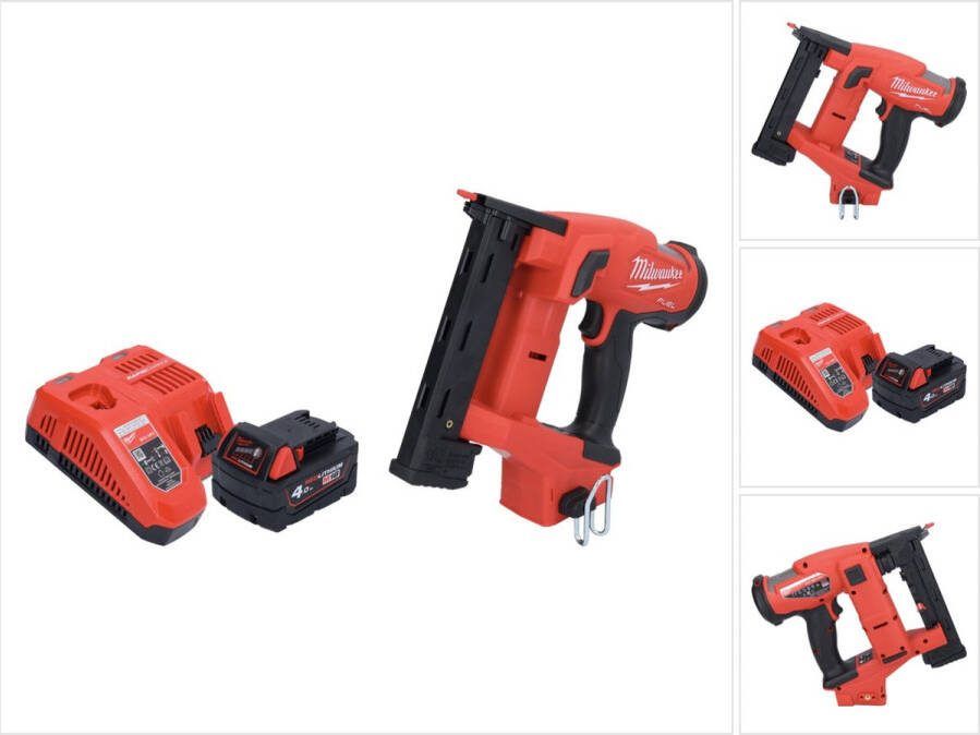 Milwaukee M18 FNCS18GS-401X accu tacker 18 V 9 5 38 mm borstelloos + 1x accu 4.0 Ah + lader + HD doos