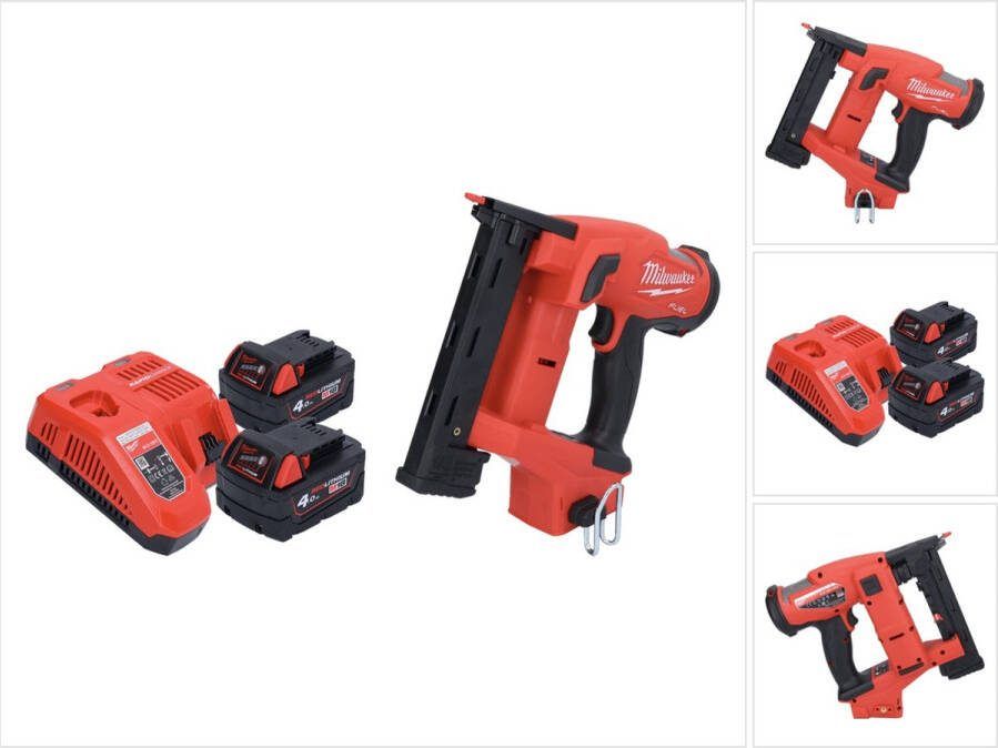 Milwaukee M18 FNCS18GS-402X accu tacker 18 V 9 5 38 mm borstelloos + 2x accu 4.0 Ah + lader + HD doos