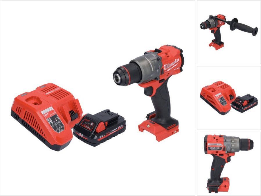 Milwaukee M18 FPD3-301 accu klopboormachine 18 V 158 Nm borstelloos + 1x oplaadbare accu 3.0 Ah + lader