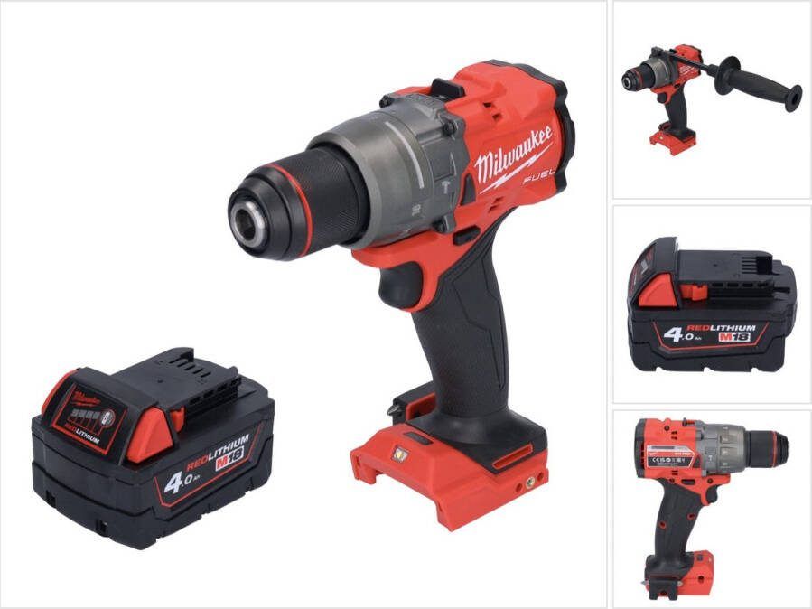 Milwaukee M18 FPD3-401 accu klopboormachine 18 V 158 Nm borstelloos + 1x oplaadbare accu 4.0 Ah zonder oplader
