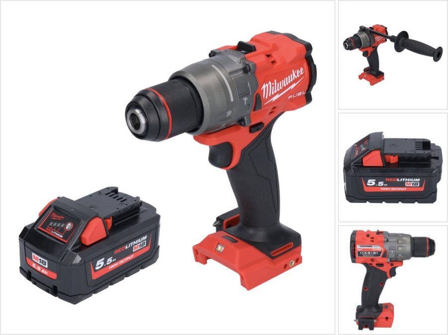 Milwaukee M18 FPD3-551 accu klopboormachine 18 V 158 Nm borstelloos + 1x oplaadbare accu 5 Ah zonder oplader