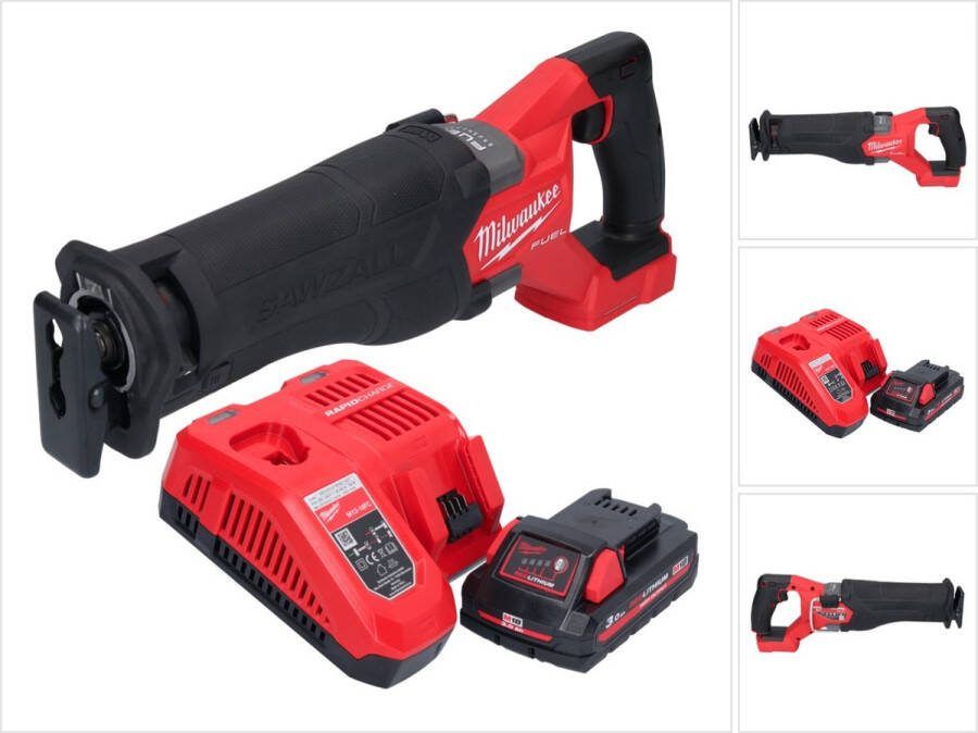 Milwaukee M18 FSZ-301 accu reciprozaag 18 V borstelloos + 1x accu 3.0 Ah + lader