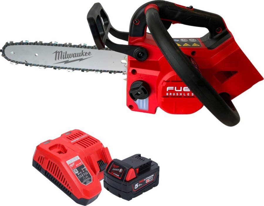 Milwaukee M18 FTHCHS30-551 Snoerloze Bovenhandgreep Kettingzaag 18 V 30 cm + 1x accu 5.0 Ah + lader