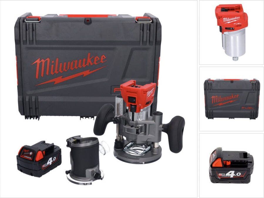 Milwaukee M18 FTR-401X accu bovenfrees 18 V borstelloos + 1x accu 4.0 Ah + bovenfreesmodules + HD doos zonder lader