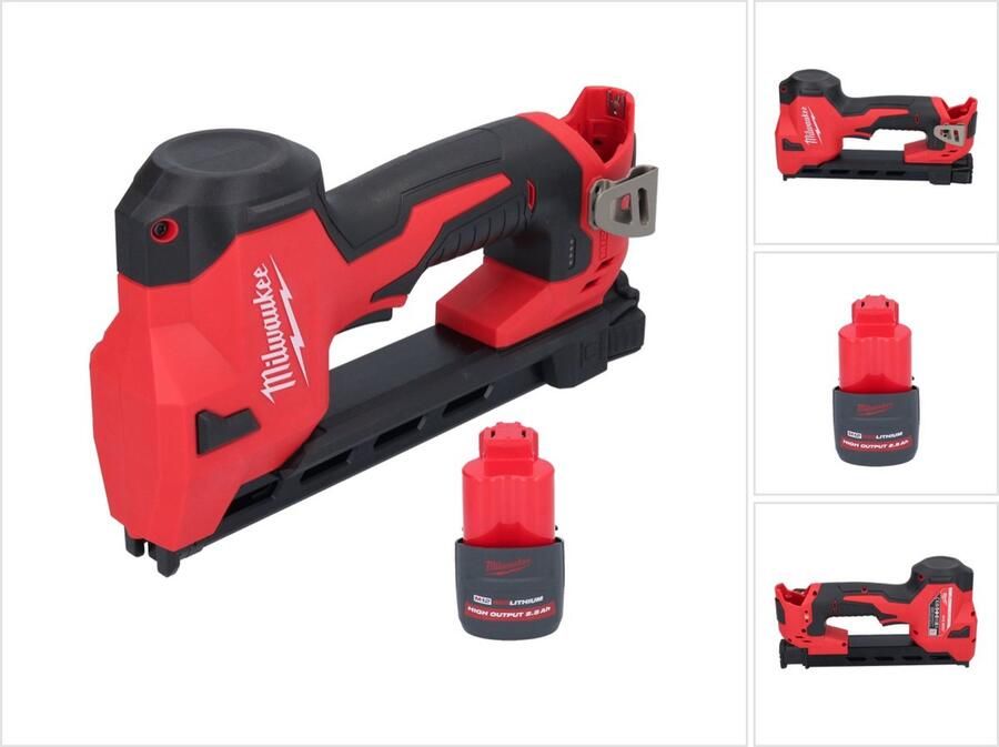 Milwaukee M12 BCST-251 accu tacker 12 V 19 x 25 4 mm + 1x oplaadbare batterij 2 5 Ah zonder lader