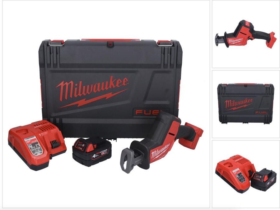 Milwaukee M18 FHZ-401X accu reciprozaag 18 V 22 mm borstelloos + 1x accu 4.0 Ah + lader + HD doos