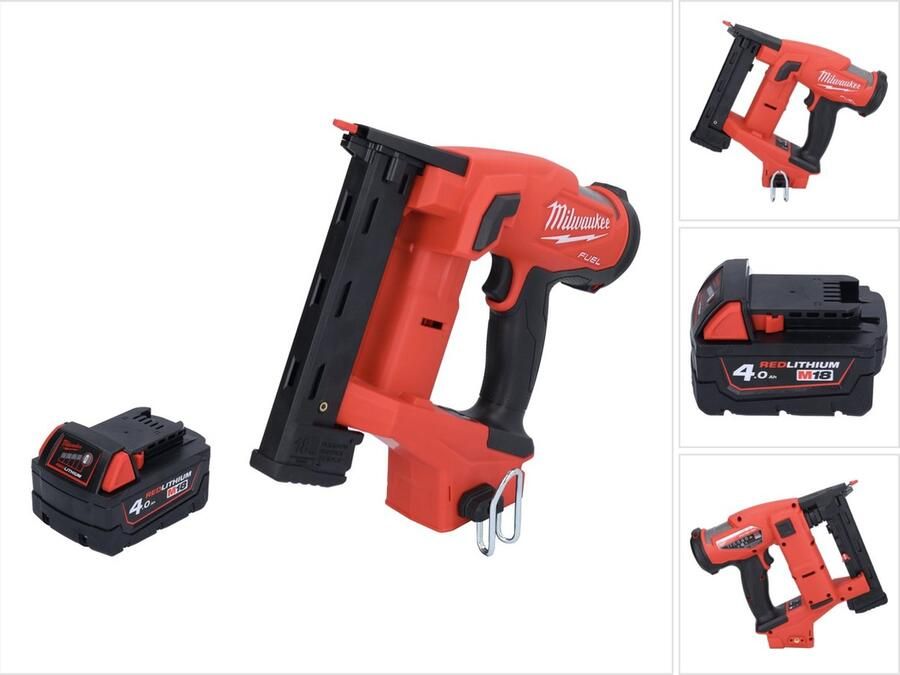 Milwaukee M18 FNCS18GS-401X Accu Tacker 18 V 9 5 38 mm Brushless + 1x accu 4.0 Ah + HD Box zonder lader