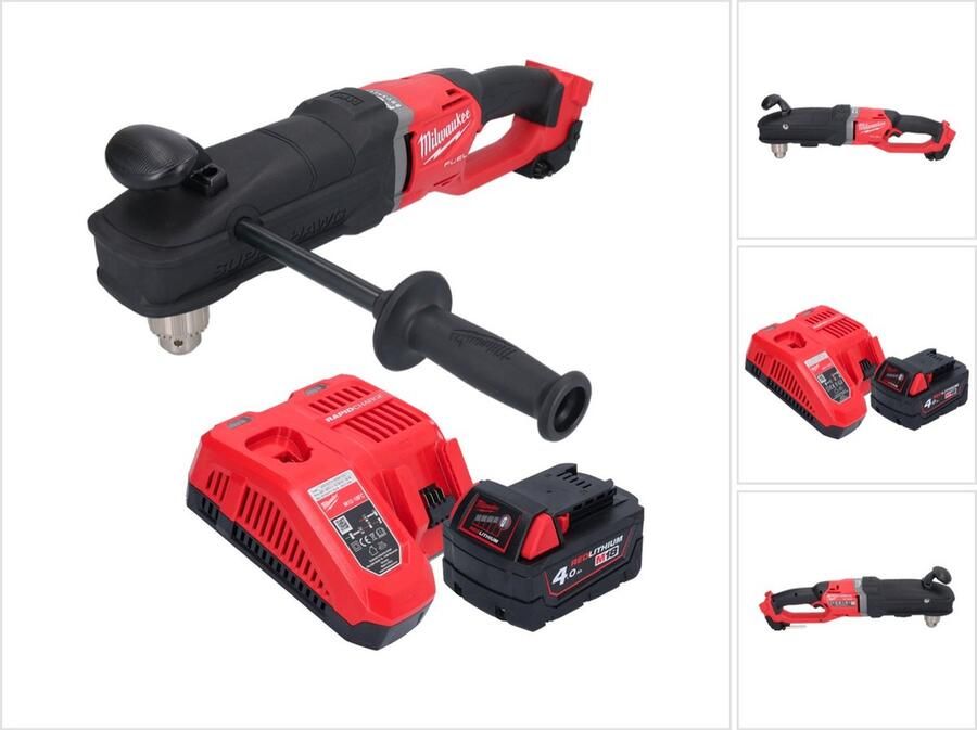Milwaukee M18 FRAD2-401 Snoerloze haakse boormachine 18 V 122 Nm borstelloos + 1x accu 4.0 Ah + lader