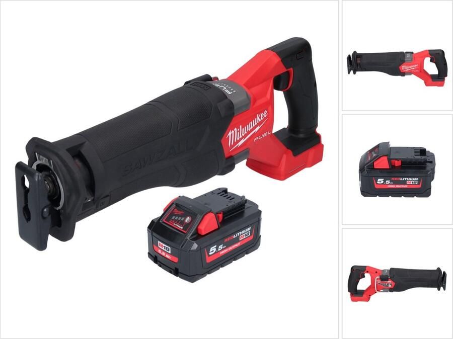 Milwaukee M18 FSZ-551 accu reciprozaag 18 V borstelloos + 1x accu 5 Ah zonder lader