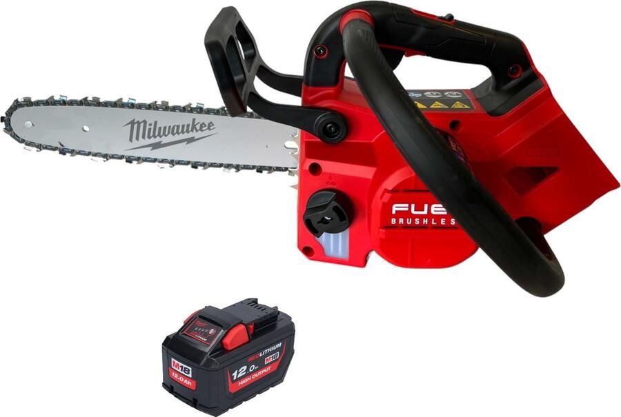 Milwaukee M18 FTHCHS30-121 Snoerloze Bovenhandgreep Kettingzaag 18 V 30 cm + 1x accu 12.0 Ah zonder oplader