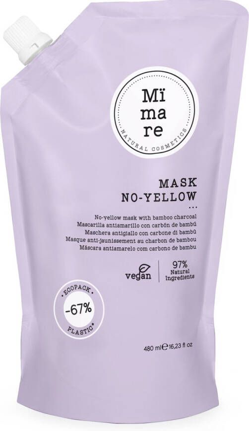 Mïmare MÏMARE NO YELLOW MASK 480ML Anti geel tinten Blond haar Duurzaam Haarverzorging Haarmasker