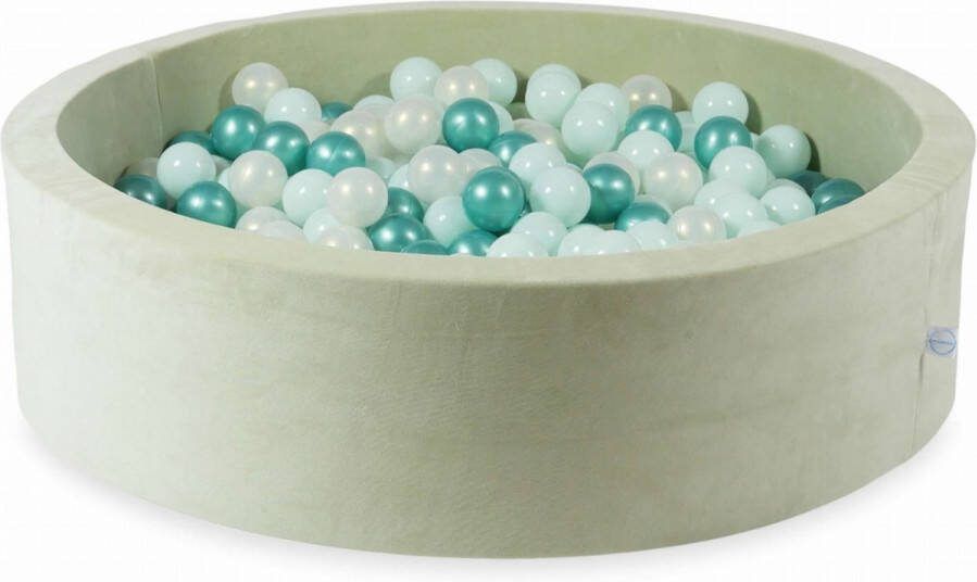 Mimii Ballenbak met 400 ballen licht mint; Mint parel wit metallic turquise