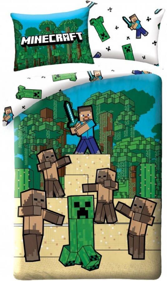 Minecraft Dekbedovertrek 140 x 200cm Katoen GroteKussensloop 70x90cm