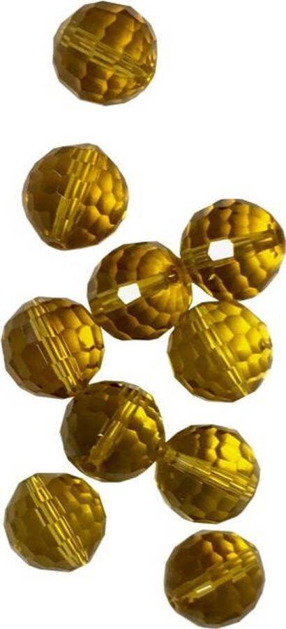 Mineralencentrale Kralen Natuurlijk Topaas Rond Gefacetteerd Zonnebloem Geel 14 mm 40 stuks