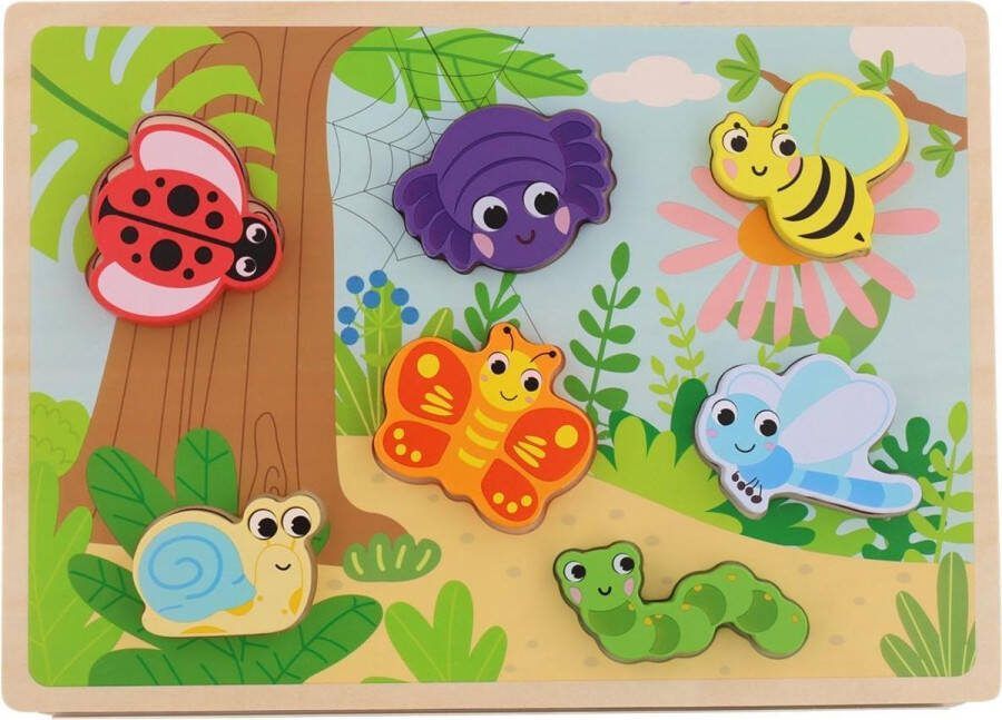 Mini Matters Toyes Houten puzzel Insecten Vormenpuzzel