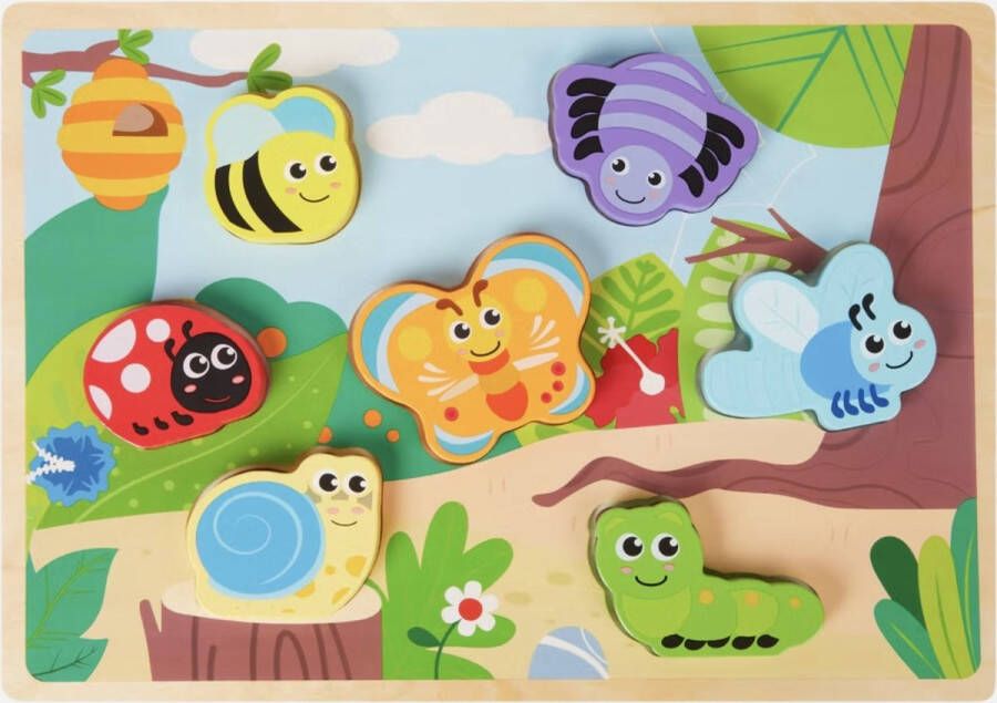 Mini Matters Toyes Mini Matters Houten Vormenpuzzel Insecten