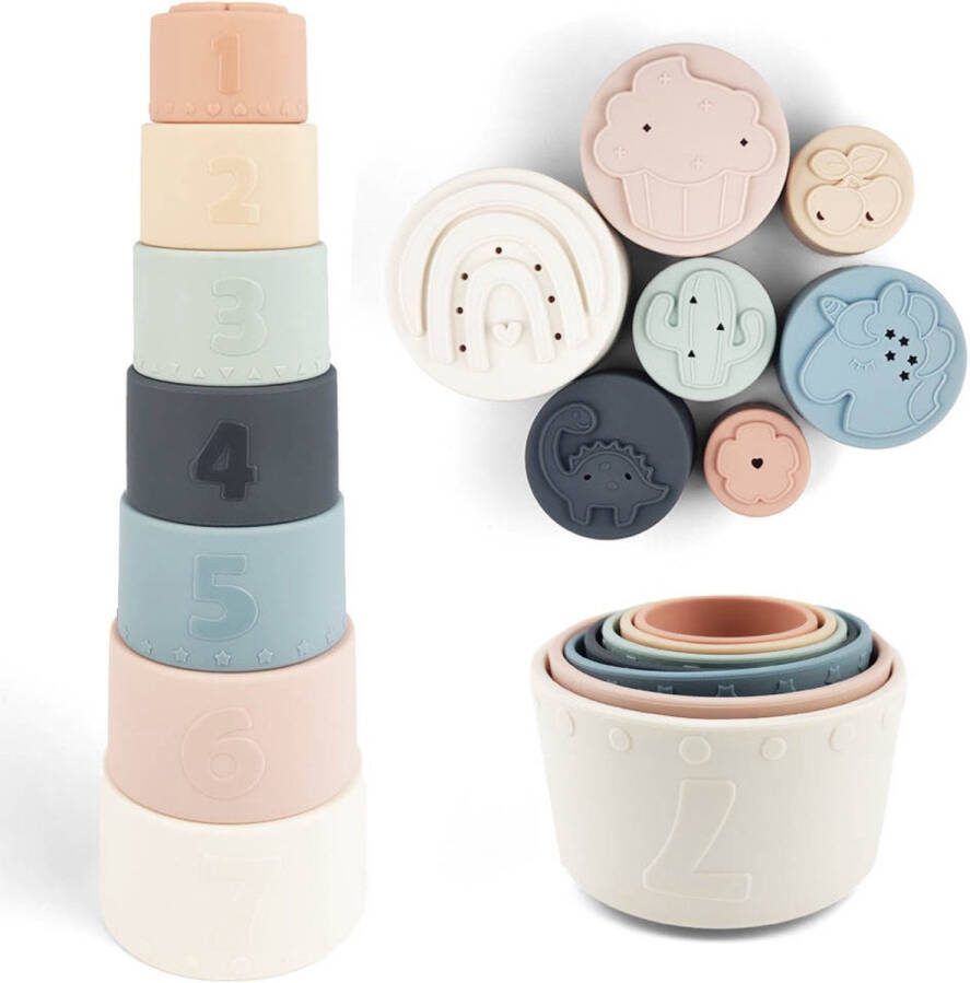 Stapelspeelgoed baby speelgoed multifunctioneel spelend leren educatief bad speelgoed strand speelgoed montessori speelgoed siliconen BPA vrij