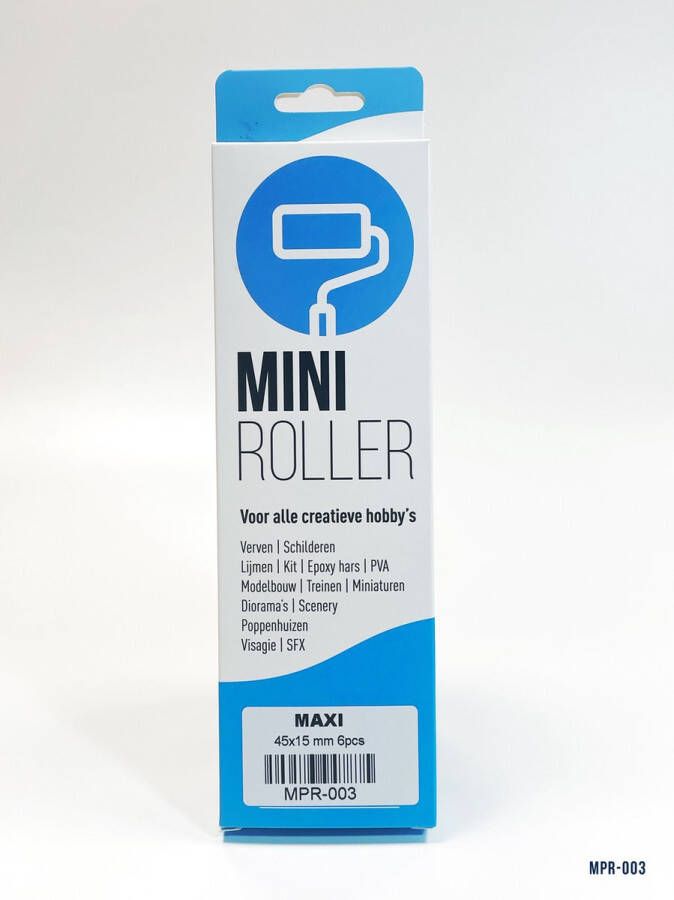 Mini-Roller voor modelbouw en hobby (maxi) 45 x 15 mm 6 stuks