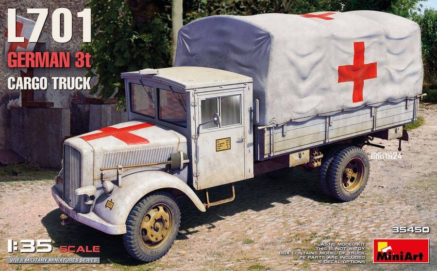 MiniArt 1:35 35450 Opel Blitz L701 WWII Duitse 3Ton Cargo Truck Plastic Modelbouwpakket