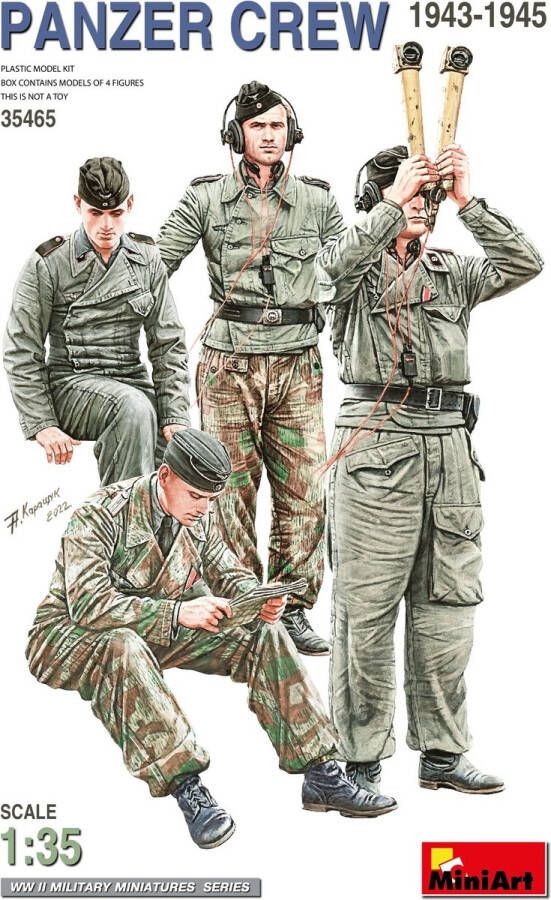 MiniArt 1:35 35465 German Panzer Crew WWII 1943-1945 4 Figuren Plastic Modelbouwpakket