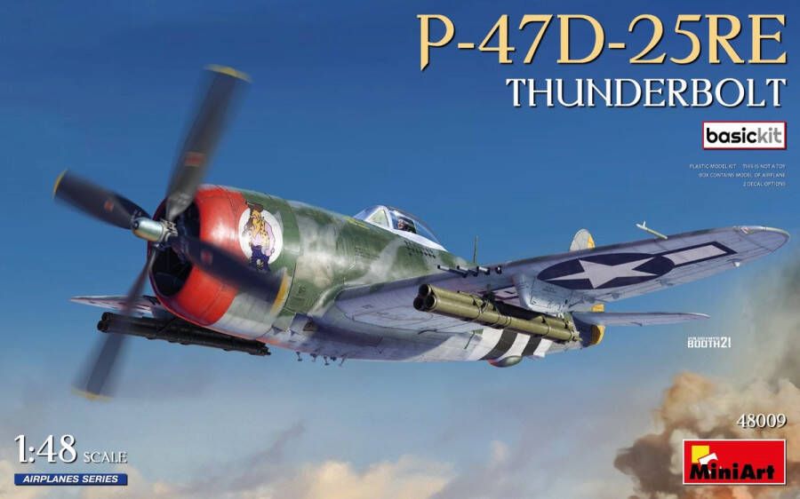 MiniArt 1:48 48009 P-47-D25RE Thunderbolt Basic Kit Plastic Modelbouwpakket