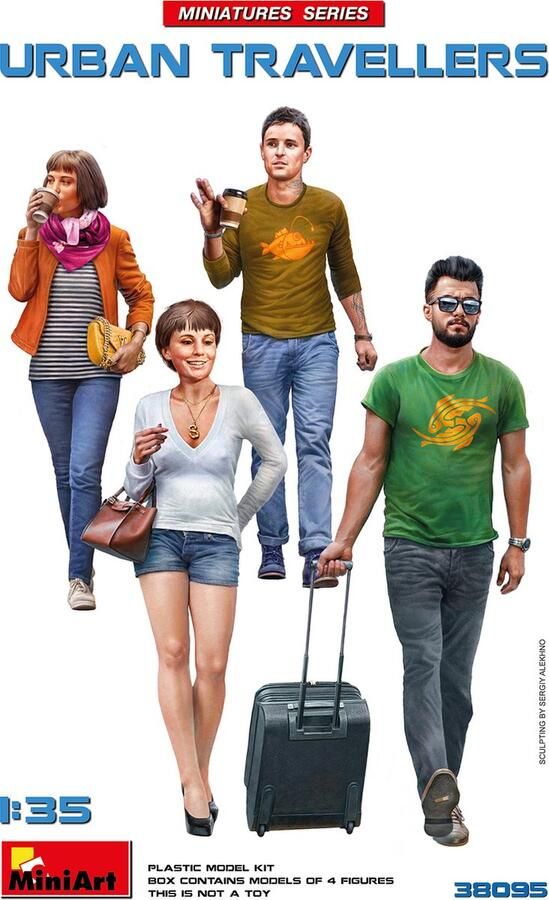 MiniArt 1:35 38095 Stedelijke Reizigers 4 Figuren Plastic Modelbouwpakket