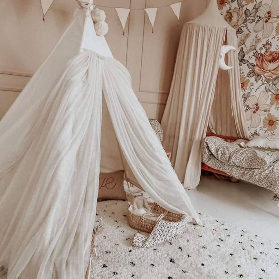 Minicamp Tipi tent speeltent met tule Beige